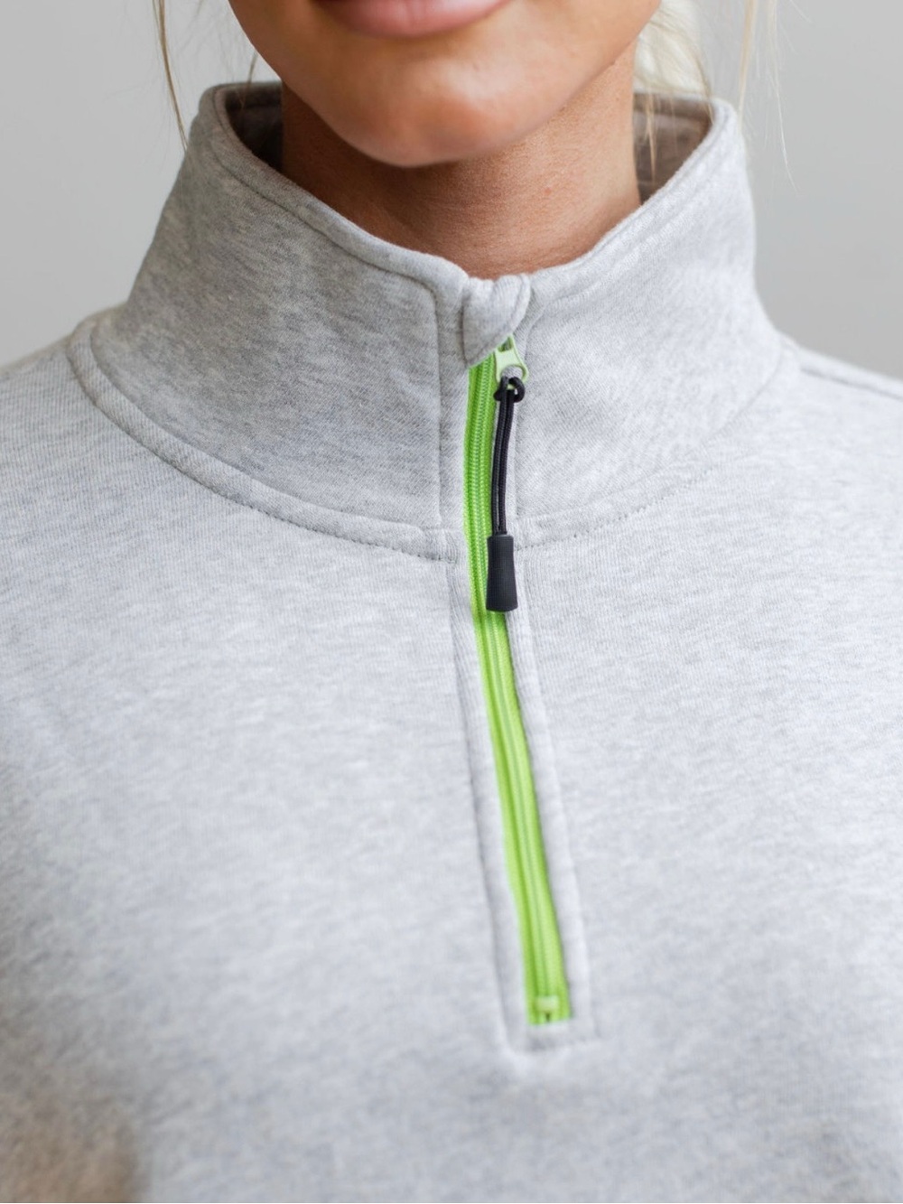 Savvi Alexa Mesh Half-Zip Pullover with Lime Contrast - Picture 4 of 8